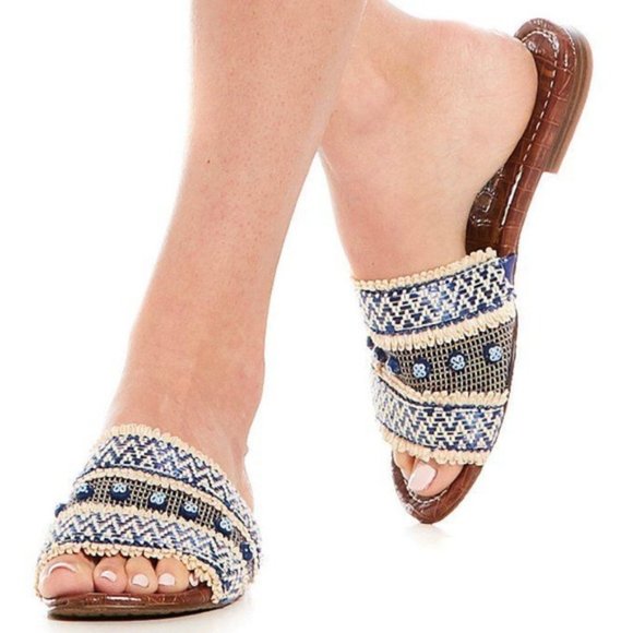 Sam Edelman Shoes - Sam Edelman Blue Brandon Slide Sandals
